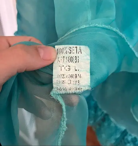 LOLA Made in Italy Layered Lace Top Blue Size L