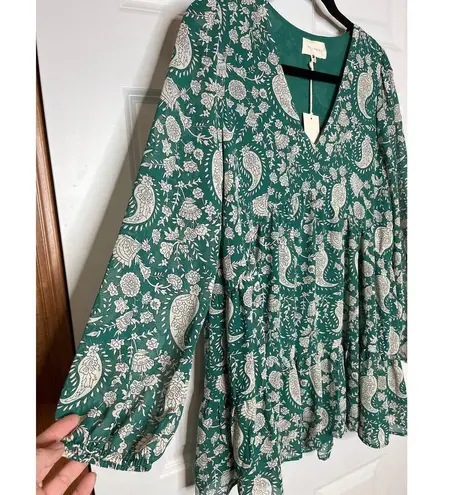 MELLODAY NEW Green White Paisley Mini Dress XS - Small