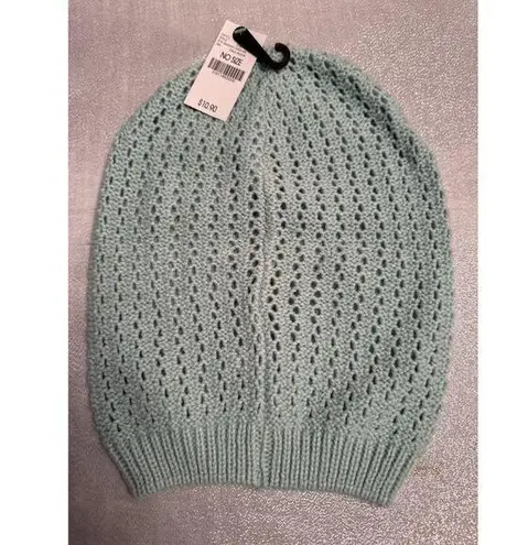 NWT Baby Blue Beanie Knit Teal Women's Hat Slouchy Cozy Comfy