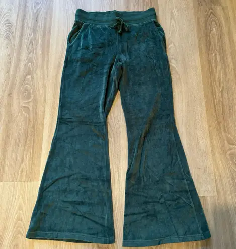 Aerie Dark Green Velvet Flare Sweatpants