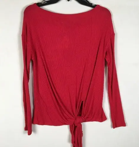 Harlowe $ Graham Harlowe & Graham Ribbed Sweater Knot Front Tie S