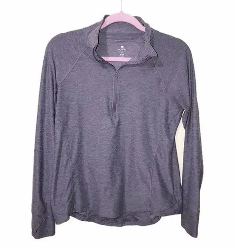 Apana  Long Sleeve Top Size M Purple Thumb Holes Quarter Zip Activewear Workout