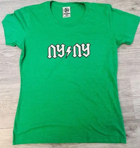 Women High Fidelity Graphic Band Tee Style XL Green Made in USA NYC Retro Vibes