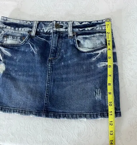 Juicy Couture Bleach Dye Mini Mini Denim Jean Skirt Size 24