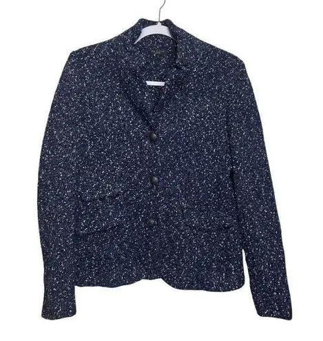 Rag and Bone  Slade Tweed Jacket Blazer Women 6 Navy Blue Classic Business