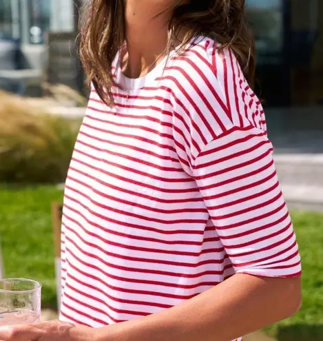 Frank & Eileen Josephine French Tee in White Double Decker Red Size Med Womens