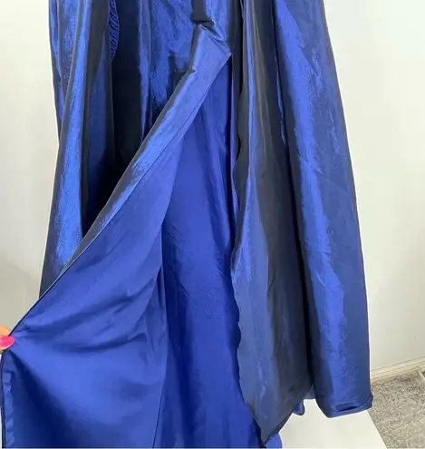 Mac Duggal 12225 Sapphire Front Slit Square Neck Ballgown With Train, Size 6