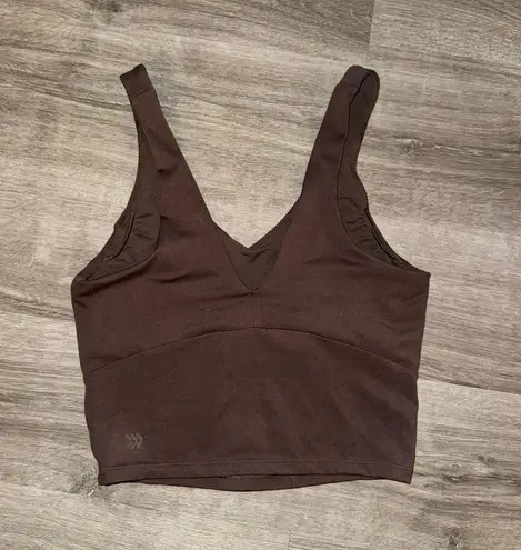 All In Motion EUC  Target Brown Athletic Crop Top w/ Built in Bra - XS