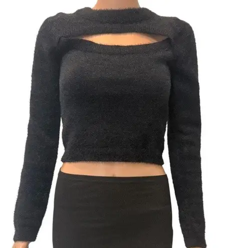 Goodnight Macaroon medium cutout fuzzy sweater top SP 2032