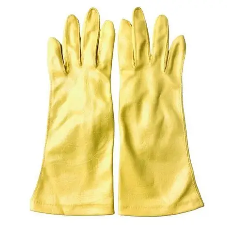 Vintage VAN RAALTE Canary Yellow women's gloves Wrist Length O/S 1960s