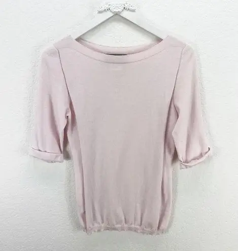 Les Copains Pink Short Sleeve Sweater Roll Sleeves Size Italy 46 US 12