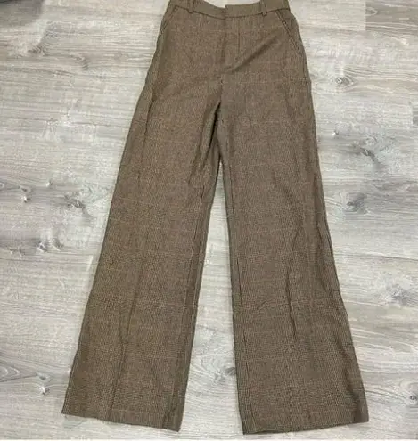 Polo Ralph Lauren Plaid Tweed Brown Preppy Old Money Classic Straight Leg Pant Size 2
