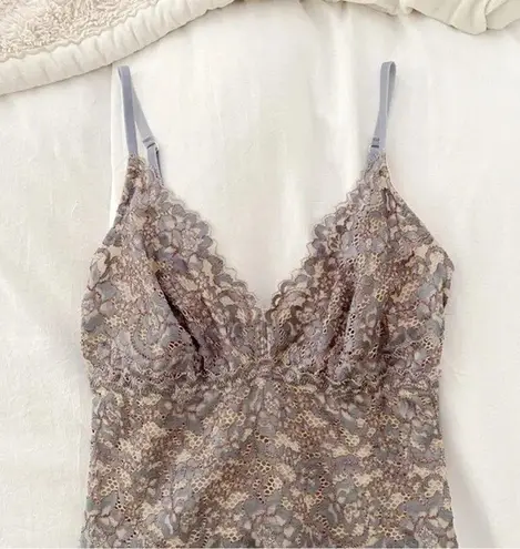 Cosabella Pret A Porter Lace V Neck Camisole in Incenso/Stone Size M