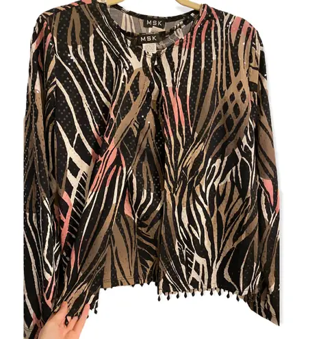 Msk NWT Zebra Print Two Piece Tank Blouse and Jacket Size Medium and Large