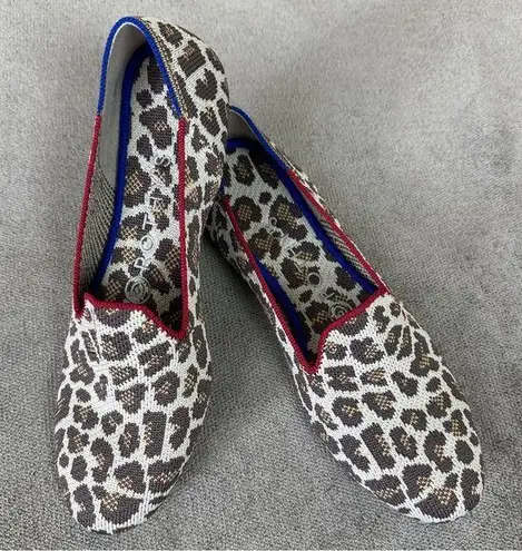 ROTHY’S The Loafer Mocha Spot Animal Print Slip On Retired Size 7 Brown