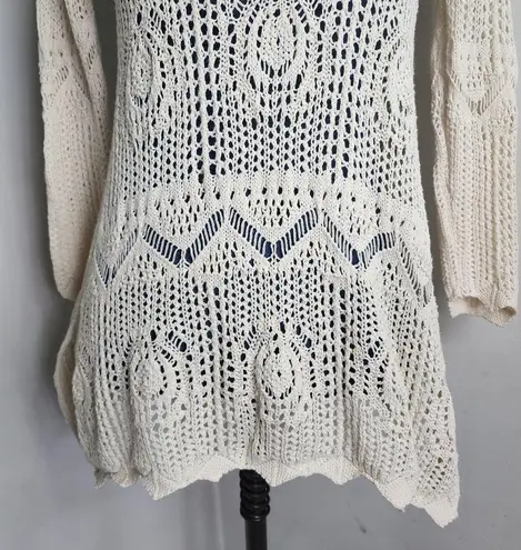 Jeanne pierre Natural Stretchy Crochet Tunic Top