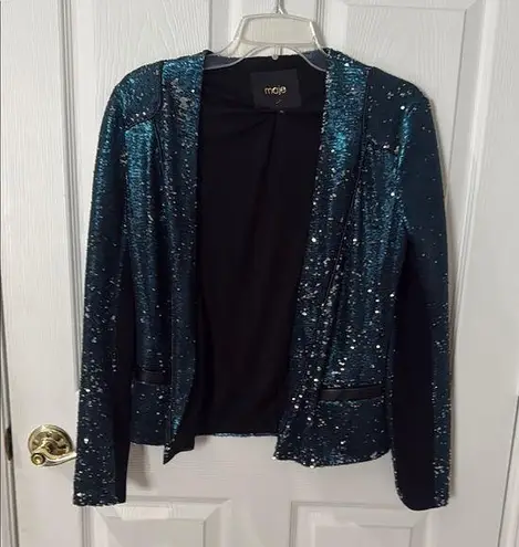 Maje Black and Blue Sequin Blazer size 36