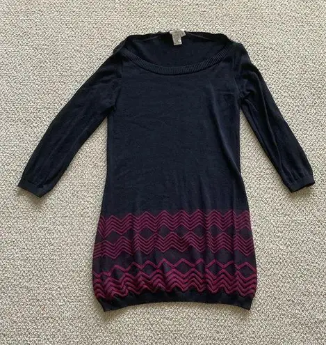 Sophie Max Sweater Dress Black Long Sleeve Cotton Blend Size Medium Like New