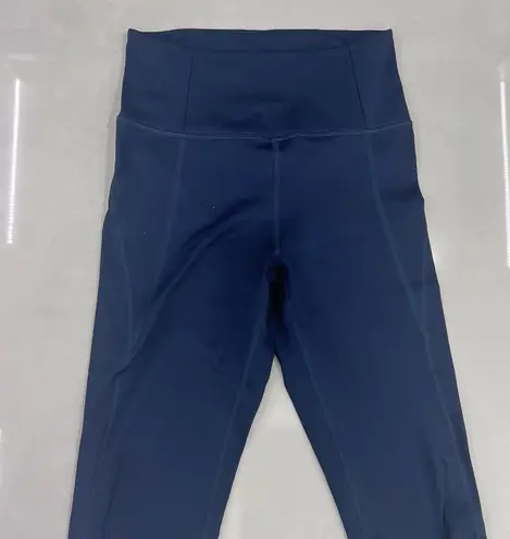 Girlfriend Collective High Waist Capri Leggings in Midnight Navy