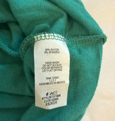 Gaze Flowy Long Sleeves Dress Lightweight Sweetheart Neckline Green Size XS NWT