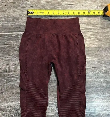 Yelete Women's Moto High Waist Ankle Workout Yoga Leggings Pants Tights S/M