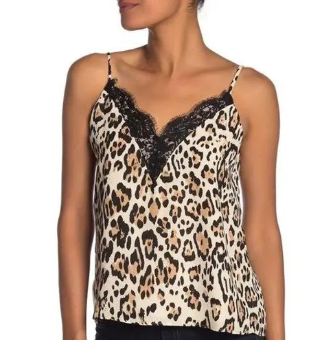 Socialite  Lace Trim Tank Camisole in Animal Leopard Print size medium