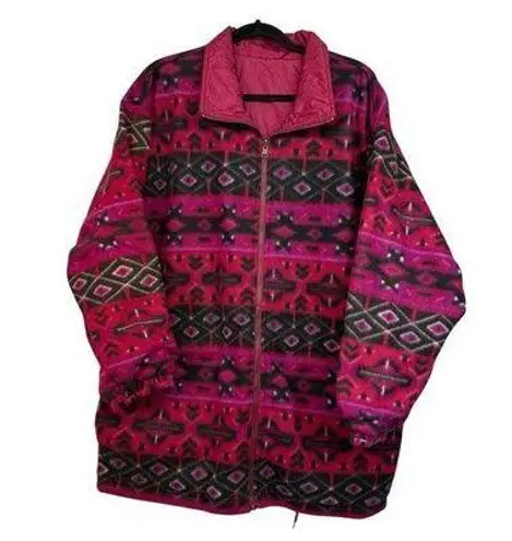 Westbound Sport Reversible Jacket Large Aztec Southwest Vintage 80's Long Coat