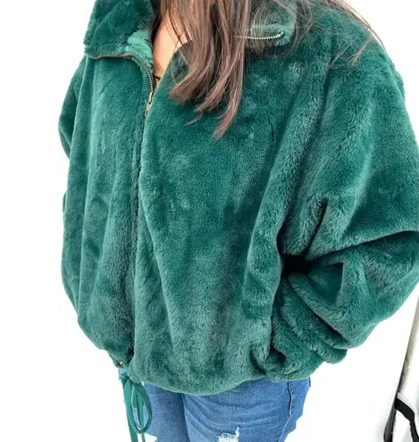 Victoria's Secret Victoria Secret Know One Cares Faux Fur Green  Jacket Size Medium NWT