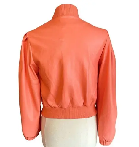 House of Harlow NWT  Vegan Leather Coral Bomber Jacket - SMALL. MSRP $349