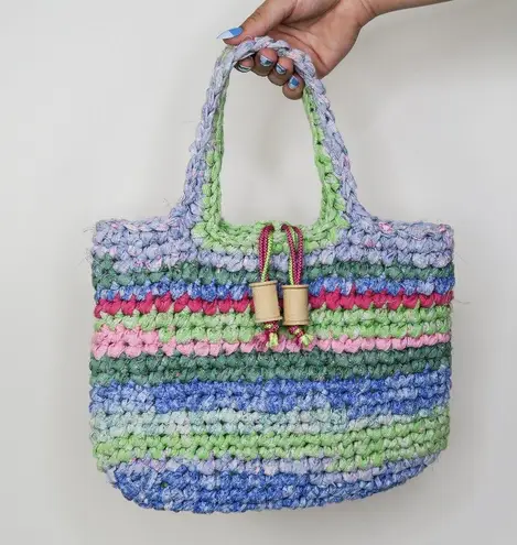 Handmade Colorful Woven Rag Rug Boho Handbag