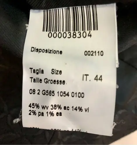 Piazza Sempione Jacquard Black Blazer Italian Oval Diamond Pattern sz 44 Medium