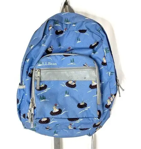 L.L.Bean  | Blue Dog Sledding Winter Theme Backpack