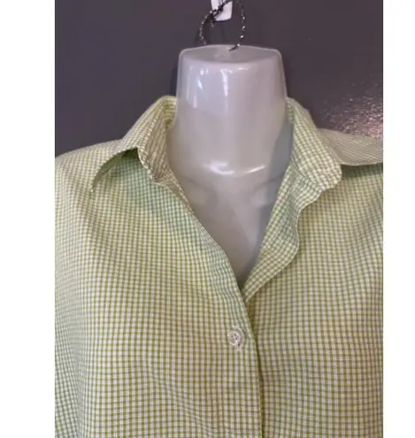 barney's new york Shirt Womens Medium Gingham Check Button Down Long Sleeve Top