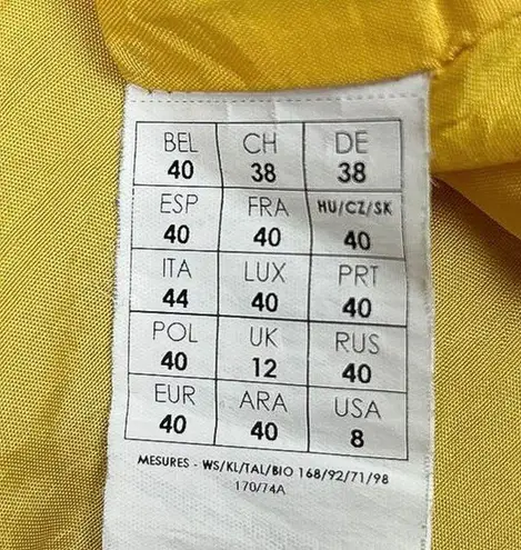 Promod Mustard Yellow Zip Front Pencil Straight Mini Athletic Golf Skirt Size 8