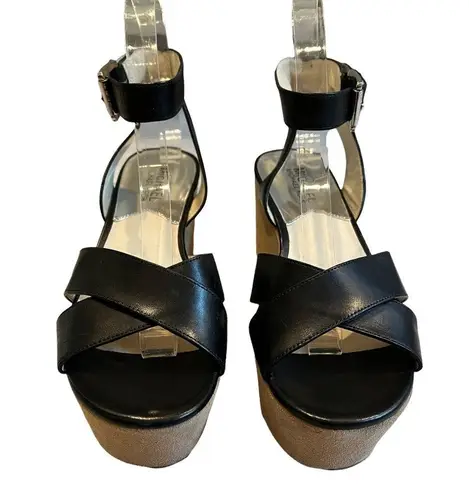 Michael Kors  Ariel Mid Wedge Platform Leather Sandal