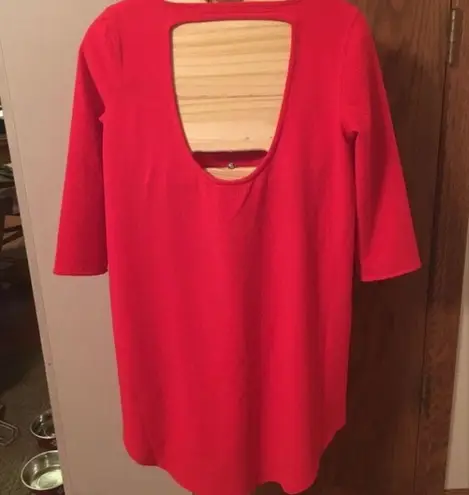 BB Dakota  red open back shift dress