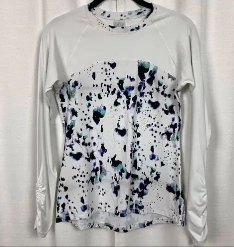 Calia by Carrie Underwood White Pattern Long Sleeve Rashguard Sz.S