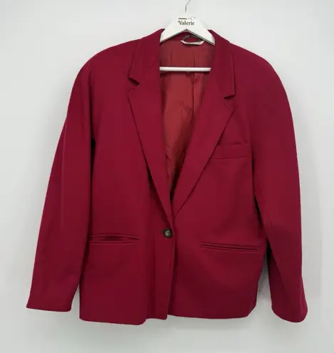 MaxMara Red Wool Blazer Jacket Womens Size US 8 Preppy