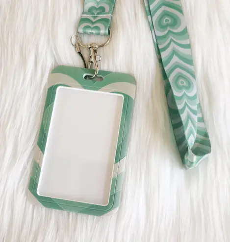 Green heart lanyard with Id/ card holder