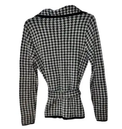 Willi Smith Women's Houndstooth Cardigan Jacket Black & White Size M