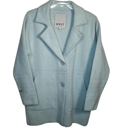 NVLT Anthropologie Light Blue Soft Short Trench Style Coat Sz XL