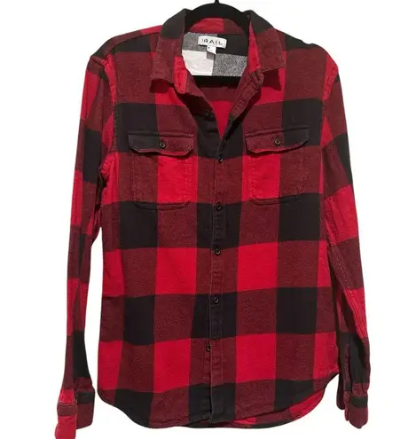 THE RAIL RED HUNTER BUFFALO PLAID BUTTON DOWN HEAVY FLANNEL SHIRT M Size M