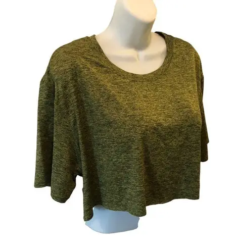Fabletics  Blake Cropped SS Tee Loose Fit Heather Green Size XL - Image 3