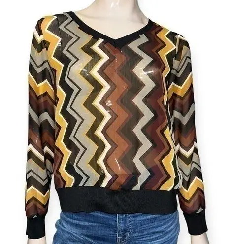 Missoni for Target Women's S Brown Black Zig Zag Chevron V
