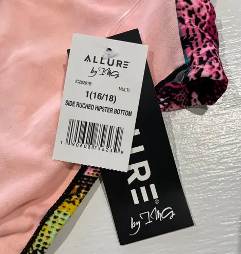 Allure by IMG New Snakeskin Side Ruched Hipster Bikini Swim Bottom Multi