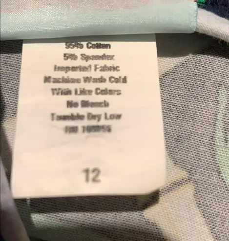 Elephant Bamboo Print Mini Skirt Green Blue 12