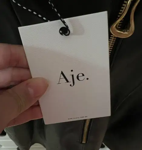 NWT Aje Vegan Leather Osa Braided Mini Dress Black sz 6