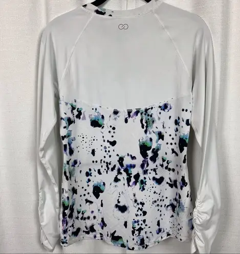 Calia by Carrie Underwood White Pattern Long Sleeve Rashguard Sz.S