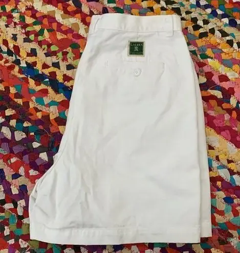 Vintage 80s/90s Lauren Ralph Lauren White Cotton High Waist Mom Shorts