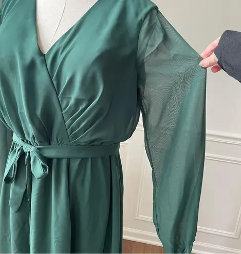 JJ's House Dark Green Chiffon Long Sleeve Formal Gown Dress Prom Bridesmaid 10